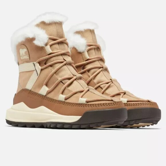 NEW SOREL Suede And Canvas Waterproof Oma Rmx Glacy Boots Brown/white 1125 6s3 - Picture 7 of 11